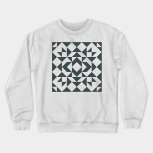 Modern Geometric Quilt Block in Black Crewneck Sweatshirt